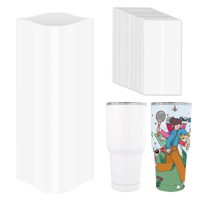 HTVRONT Shrink Wrap for Sublimation Tumblers 8 X 12 Inch - 60PCS Sublimation Shrink Wrap Sleeves, Heat-Resistant Tumbler Shrink Wrap Film - Image 1